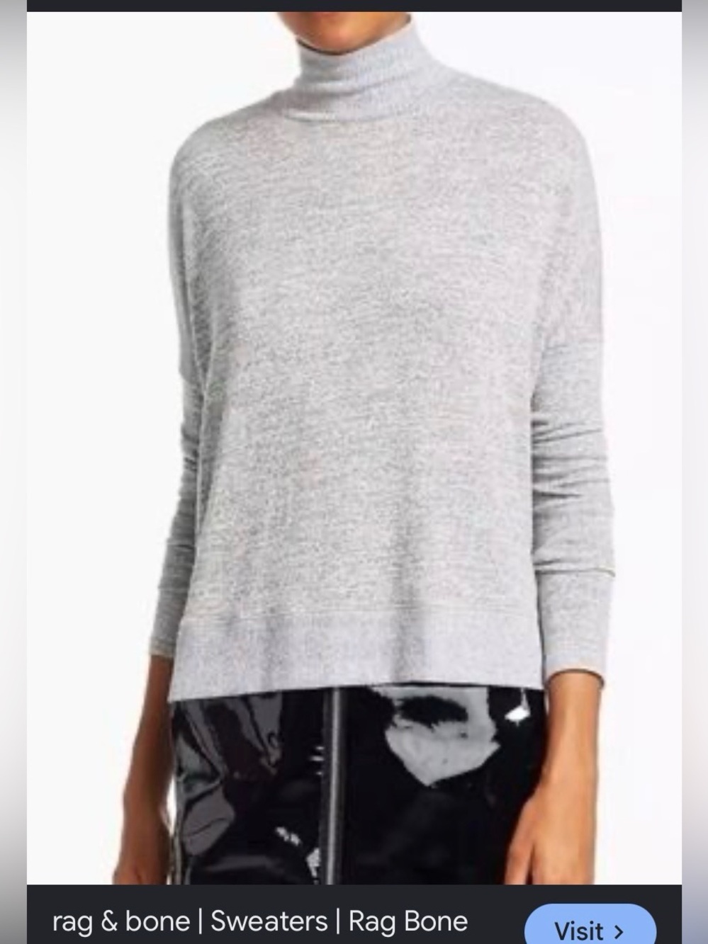 rag & bone Women’s Gray Turtleneck Sweater